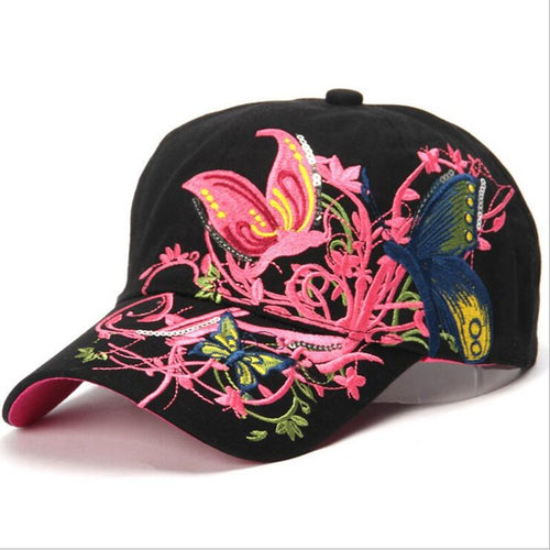 Butterfly Embroidery  Baseball Cap